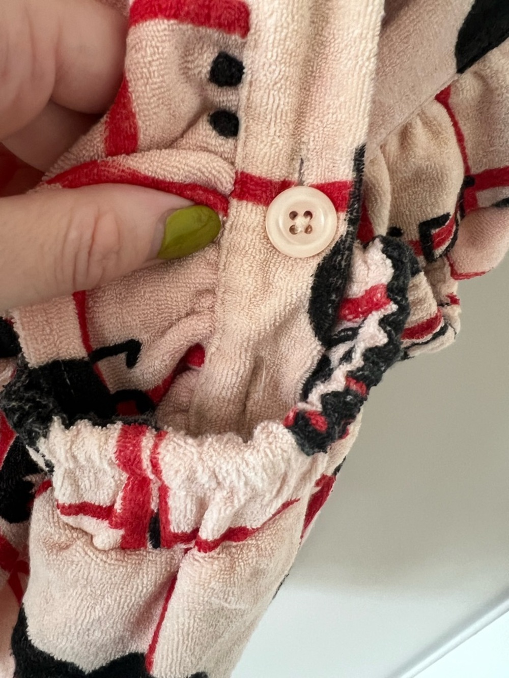HUGO LOVES TIKI Terry Cloth Dress - Pink Grid Ants - Picture 4 of 5